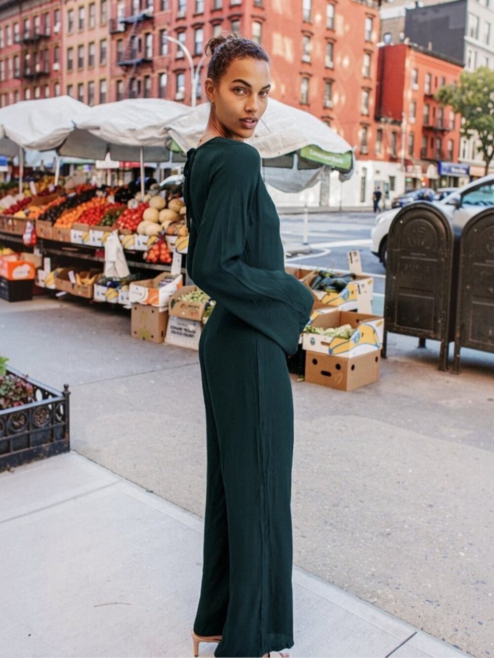 NWT Lulus Moments That Last Hunter Green Long Sleeve Cutout Jumpsuit (size S) - Picture 2 of 12